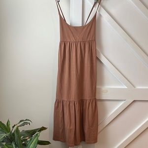 Spaghetti Strap Tiered Midi Dress